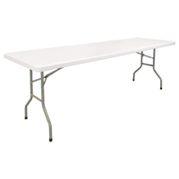 Folding Table, Rectangular, 96" L x 30" W, Polyethylene, White ON600 | Johnston Equipment