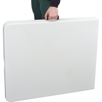 Fold-in-Half Table, Rectangular, 72" L x 30" W, Polyethylene, White ON601 | Johnston Equipment