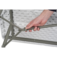 Fold-in-Half Table, Rectangular, 72" L x 30" W, Polyethylene, White ON601 | Johnston Equipment