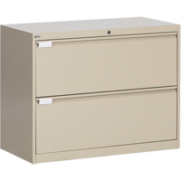 Lateral Filing Cabinet, Steel, 2 Drawers, 36" W x 18" D x 27-7/8" H, Beige OP214 | Johnston Equipment