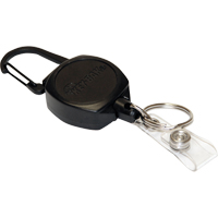 Self Retracting ID Badge and Key Reel, Zinc Alloy Metal, 24" Cable, Carabiner Attachment OP293 | Johnston Equipment