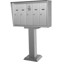 Single Deck Mailboxes, Pedestal -Mounted, 16" x 5-1/2", 3 Doors, Aluminum OP394 | Johnston Equipment