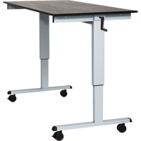 Adjustable Stand-Up Desk, Stand-Alone Desk, 48-1/2" H x 59" W x 29-1/2" D, Black OP531 | Johnston Equipment