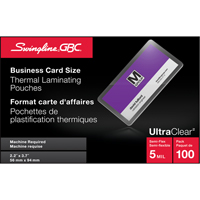 Swingline™ GBC<sup>®</sup> UltraClear™ Laminating Business Card Pouches OP832 | Johnston Equipment
