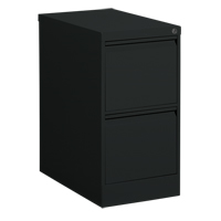 Vertical Filing Cabinet, Steel, 2 Drawers, 15-1/7" W x 25" D x 29" H, Black OP912 | Johnston Equipment