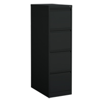 Vertical Filing Cabinet, Steel, 4 Drawers, 15-1/7" W x 25" D x 52" H, Black OP914 | Johnston Equipment