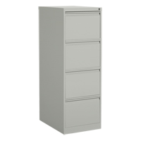 Vertical Filing Cabinet, Steel, 4 Drawers, 18-1/7" W x 25" D x 52" H, Grey OP919 | Johnston Equipment