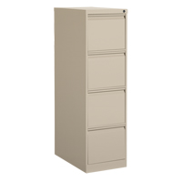 Vertical Filing Cabinet, Steel, 4 Drawers, 15-1/7" W x 25" D x 52" H, Beige OP922 | Johnston Equipment
