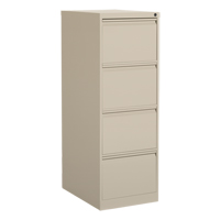Vertical Filing Cabinet, Steel, 4 Drawers, 18-1/7" W x 25" D x 52" H, Beige OP923 | Johnston Equipment