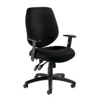 Six 31 Operator Chair, Fabric, Black, 250 lbs. Capacity OP926 | Johnston Equipment