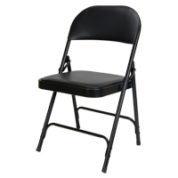 Vinyl Padded Folding Chair, Steel, Black, 300 lbs. Weight Capacity OP962 | Johnston Equipment