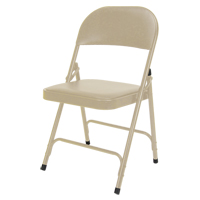 Vinyl Padded Folding Chair, Steel, Beige, 300 lbs. Weight Capacity OP963 | Johnston Equipment