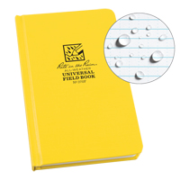 Bound Book, Hard Cover, Yellow, 160 Pages, 4-5/8" W x 7-1/4" L OQ360 | Johnston Equipment