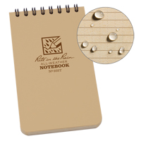 Pocket Top-Spiral Notebook, Soft Cover, Tan, 100 Pages, 3" W x 5" L OQ405 | Johnston Equipment