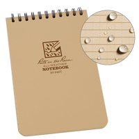 Pocket Top-Spiral Notebook, Soft Cover, Tan, 100 Pages, 4" W x 6" L OQ408 | Johnston Equipment