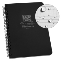 Side-Spiral Notebook, Soft Cover, Black, 64 Pages, 4-5/8" W x 7" L OQ412 | Johnston Equipment