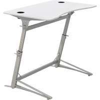 Verve™ Height Adjustable Stand-Up Desk, Stand-Alone Desk, 42" H x 47-1/4" W x 31-3/4" D, White OQ706 | Johnston Equipment