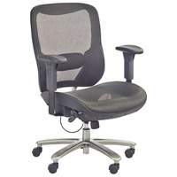 Chaise économique pour personnes de taille forte ou grandes, Mailles, Noir, Capacité 450 lb OQ712 | Johnston Equipment