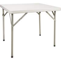 Folding Table, Square, 34" L x 34" W, Polyethylene, White OQ714 | Johnston Equipment