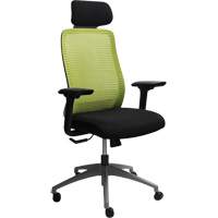 Chaise de bureau ajustable série Era<sup>MC</sup> avec appui-tête, Tissu/Mailles, Vert, Capacité 275 lb OQ969 | Johnston Equipment