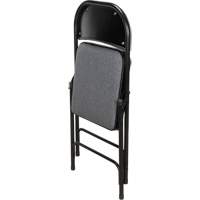 Chaise pliante de luxe en tissu rembourrée, Acier, Gris, Capacité 300 lb OR434 | Johnston Equipment