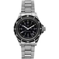 Grey Maple Large Diver's Automatic Watch with Stainless Steel Bracelet, Digital, Battery Operated, 41 mm, Silver OR479 | Johnston Equipment