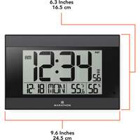 Horloge murale numérique à réglage automatique avec rétroéclairage automatique, Numérique, À piles, Noir OR501 | Johnston Equipment