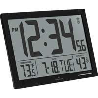 Slim Jumbo Self-Setting Wall Clock, Digital, Battery Operated, White OR503 | Johnston Equipment