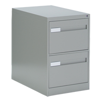Vertical Filing Cabinet with Recessed Drawer Handles, 2 Drawers, 18.15" W x 26.56" D x 29" H, Grey OTE612 | Johnston Equipment