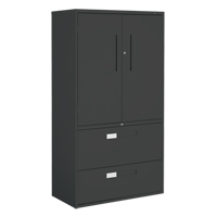 Multi-Stor Cabinet, Steel, 3 Shelves, 65-1/4" H x 36" W x 18" D, Black OTE783 | Johnston Equipment