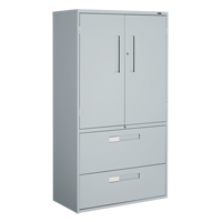 Multi-Stor Cabinet, Steel, 3 Shelves, 65-1/4" H x 36" W x 18" D, Grey OTE784 | Johnston Equipment