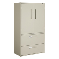 Multi-Stor Cabinet, Steel, 3 Shelves, 65-1/4" H x 36" W x 18" D, Beige OTE785 | Johnston Equipment