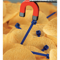 Metal Detectable Cable Ties, 5-9/10" L, 30 lbs. Tensile Strength PF429 | Johnston Equipment