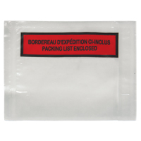 Packing List Envelope, 4-1/2" L x 5-1/2" W, Backloading Style PF878 | Johnston Equipment