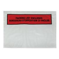 Packing List Envelope, 7" L x 5-1/2" W, Backloading Style PF882 | Johnston Equipment