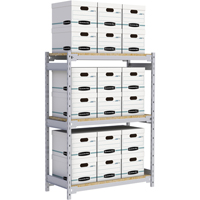 Wide Span Record Storage Shelving, Steel, 3 Shelves, 42" W x 18" D x 60" H RN010 | Johnston Equipment