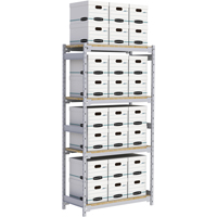 Wide Span Record Storage Shelving, Steel, 4 Shelves, 42" W x 18" D x 84" H RN012 | Johnston Equipment