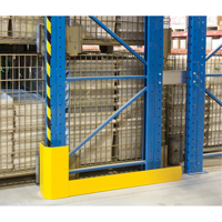Racking Aisle Protectors, 3" W x 50" L x 16" H, Safety Yellow RN059 | Johnston Equipment