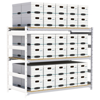 Wide Span Record Storage Shelving, Steel, 3 Shelves, 72" W x 32" D x 60" H, Add-On Kit RN145 | Johnston Equipment