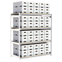 Wide Span Record Storage Shelving, Steel, 4 Shelves, 72" W x 32" D x 84" H, Add-On Kit RN147 | Johnston Equipment