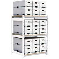 Wide Span Record Storage Shelving, Steel, 3 Shelves, 42" W x 32" D x 60" H, Add-On Kit RN149 | Johnston Equipment