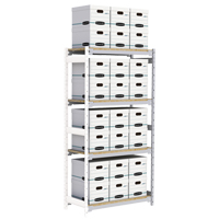 Wide Span Record Storage Shelving, Steel, 4 Shelves, 42" W x 18" D x 84" H, Add-On Kit RN150 | Johnston Equipment