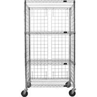 Enclosed Wire Shelf Cart, Chrome Plated, 48" x 69" x 24", 800 lbs. Capacity RN563 | Johnston Equipment