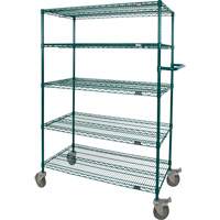 Wire Shelf Push Cart, Epoxy Finish, 60" x 69" x 24", 600 lbs. Capacity RN803 | Johnston Equipment