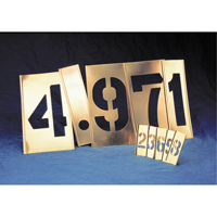 Gothic Brass Interlocking Stencils - Individual Letters & Numbers, Number, 6" SF326 | Johnston Equipment