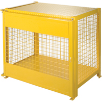 Gas Cylinder Cabinets, 6 Cylinder Capacity, 44" W x 30" D x 37" H, Yellow SAF836 | Johnston Equipment