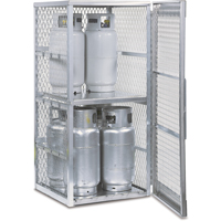 Aluminum LPG Cylinder Locker Storage, 8 Cylinder Capacity, 30" W x 32" D x 65" H, Silver SAI574 | Johnston Equipment