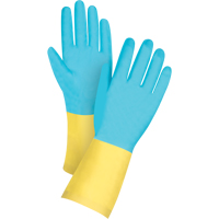 Premium Dipped Chemical-Resistant Gloves, Size Large/9, 12" L, Neoprene/Rubber Latex, Flock-Lined Inner Lining, 20-mil SAM652 | Johnston Equipment