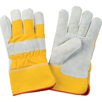Premium Winter-Lined Fitters Gloves, Large, Split Cowhide Palm, Foam Fleece Inner Lining SAP241 | Johnston Equipment