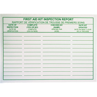 First Aid Kit Inspection Report Cards SAY532 | Johnston Equipment